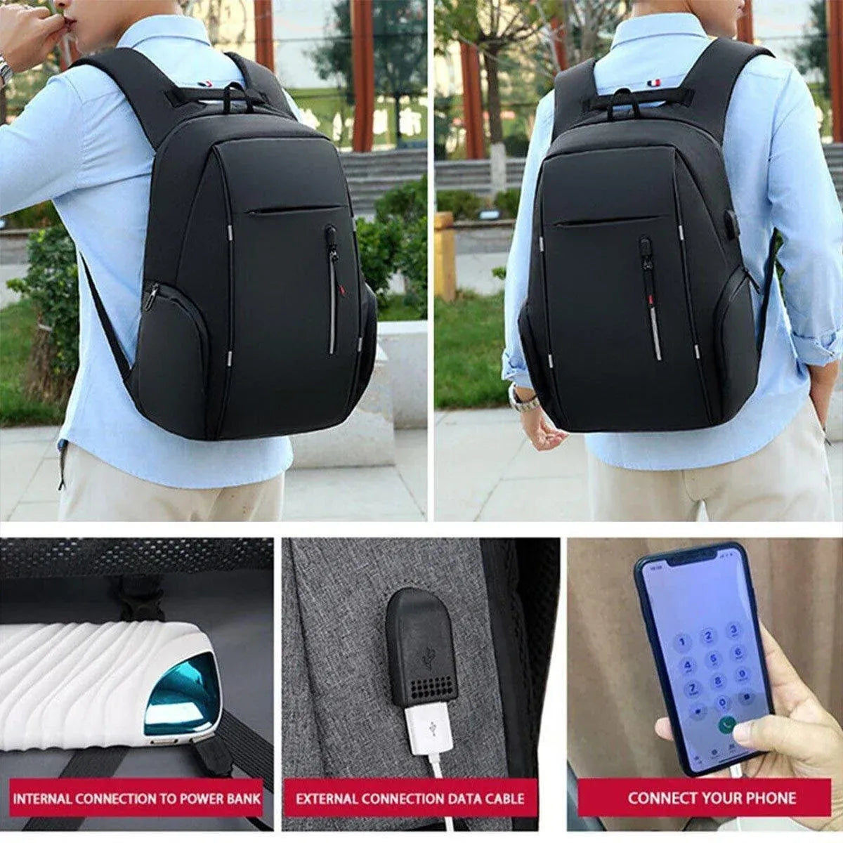 Men Business Bag Laptop Multi Functional Computer Bag Large Capacity Backpack