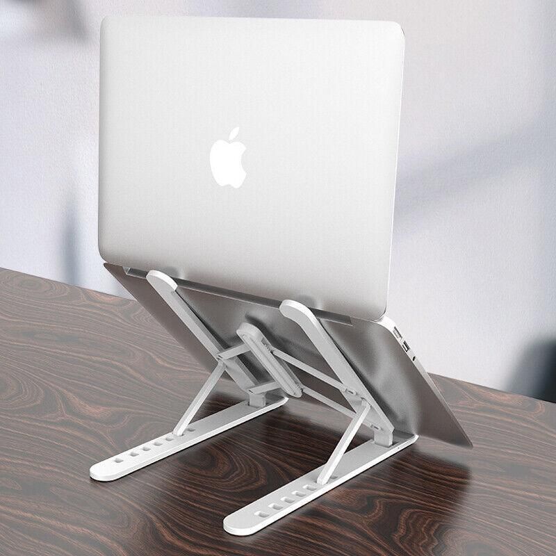 Adjustable Folding Laptop Stand for Desk Portable Tablet Holder Riser Bracket - White — product photo 4