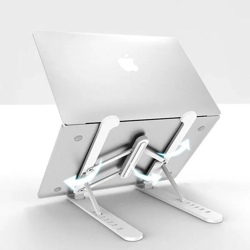 Adjustable Folding Laptop Stand for Desk Portable Tablet Holder Riser Bracket - White — product photo 9