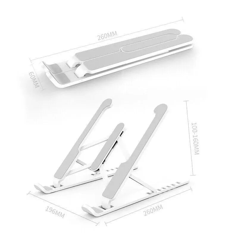 Adjustable Folding Laptop Stand for Desk Portable Tablet Holder Riser Bracket - White — product photo 11