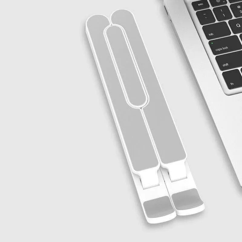 Adjustable Folding Laptop Stand for Desk Portable Tablet Holder Riser Bracket - White — product photo 12