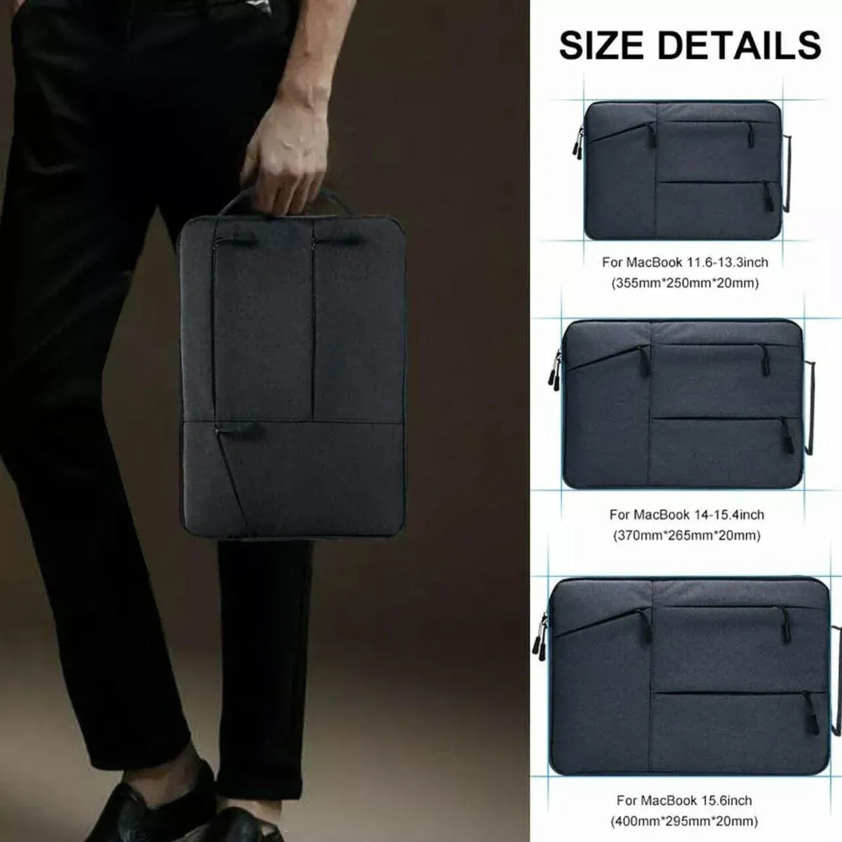 Laptop Sleeve Travel Bag Carry Case For MacBook Air Pro 14.1”-15.4” - Navy