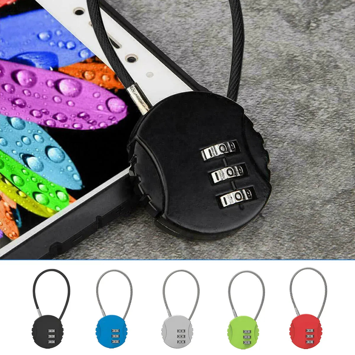 Combination Lock Padlock Locker 3 Digit Security Bike Suitcase Luggage Bag - Blue — product photo 12