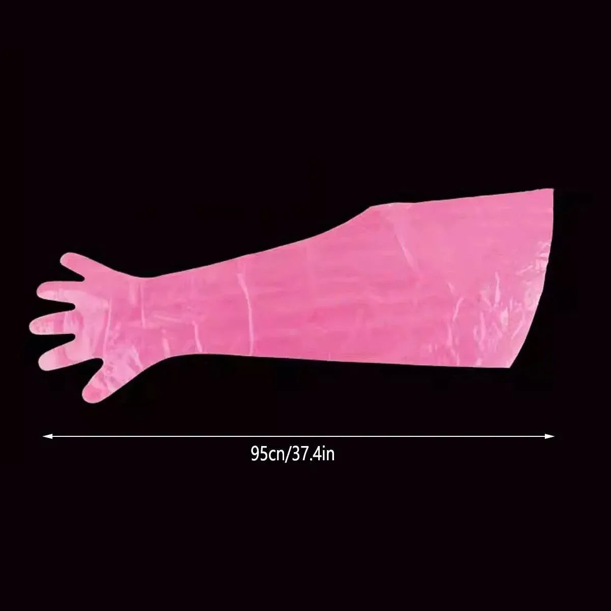 Disposable Long-Arm Livestock Handling Gloves - 50 Pieces, 95 cm