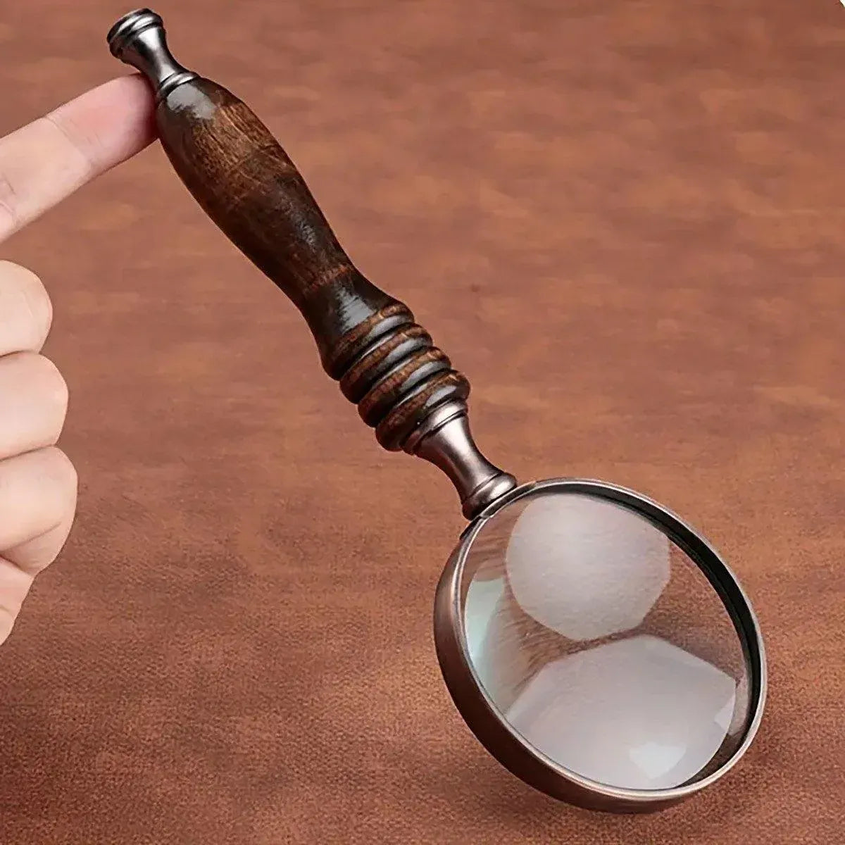 Vintage Handheld Magnifying Glass with Dark Wooden Handle – Gift Box — product image 7 of 13