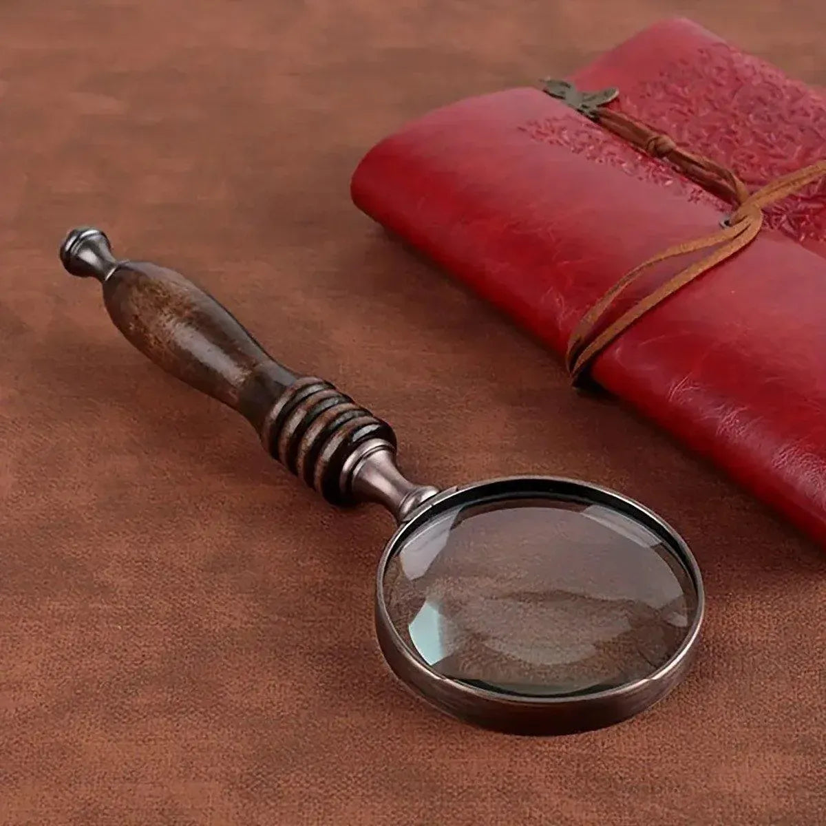 Vintage Handheld Magnifying Glass with Dark Wooden Handle – Gift Box — product image 9 of 13
