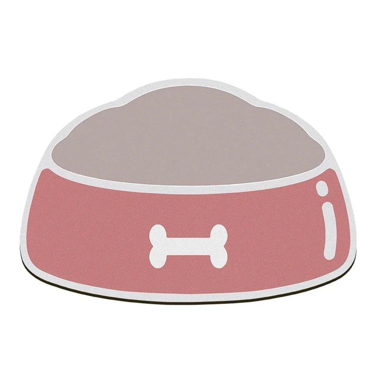 Absorbent Paw-Print Pet Feeding Mat - Pink, 60 × 40 cm