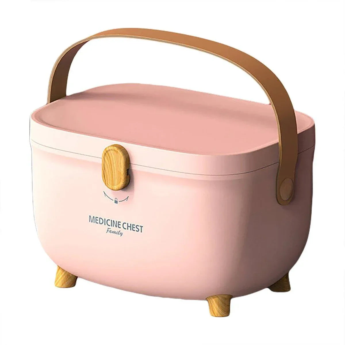 2 Layer Portable First Aid Kit Emergency Medicine Chest Organizer Storage Box - Pink