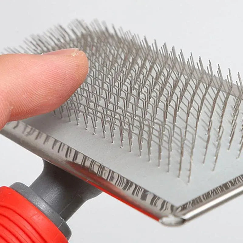 Pet Deshedding Undercoat Rake Brush - Medium, Pink, 17 × 11.6 cm