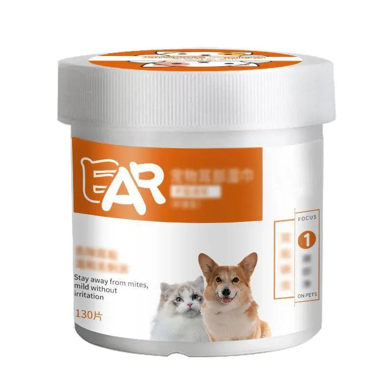 Pet Outer Ear Cleaning Wipes - 130-Pack