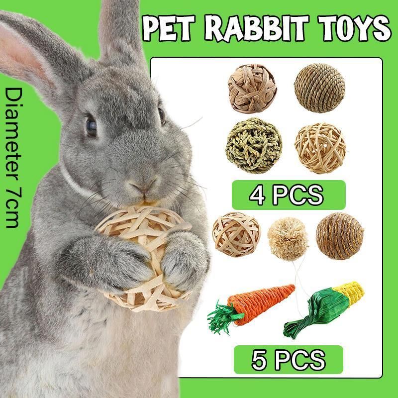 Woven Grass Small-Animal Chew & Play Balls, 5-Pack, Approx. 7 cm