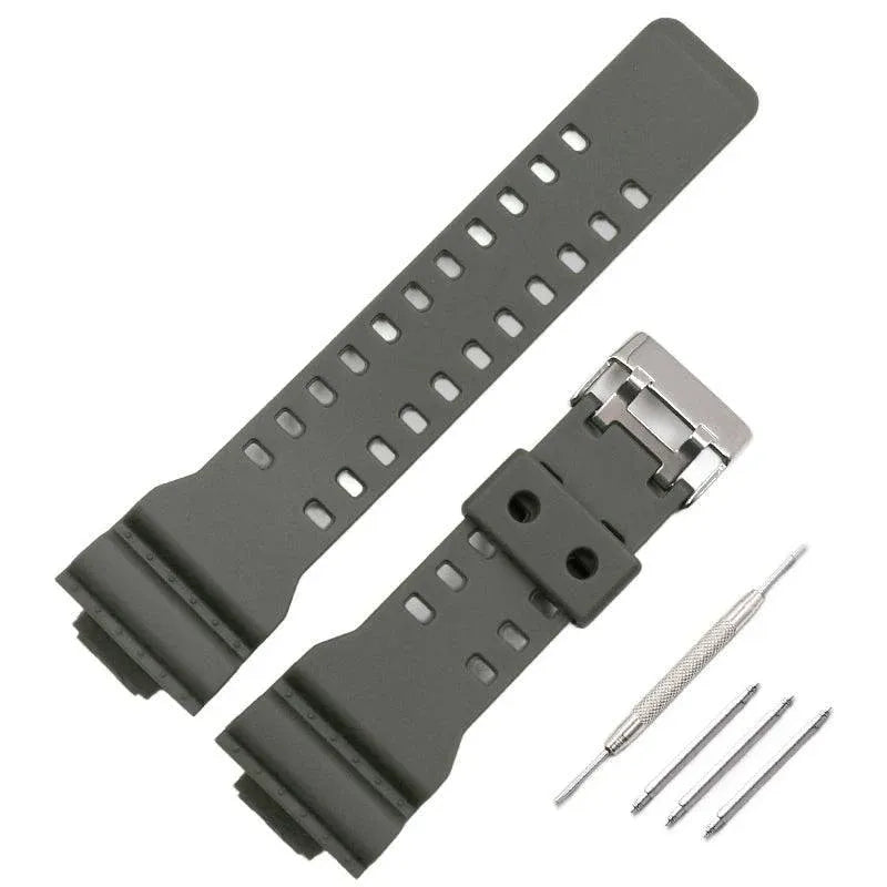 16mm TPU Watch Strap Compatible with G Series GA100 G8900 GW8900 with Tool Pins - Army Green