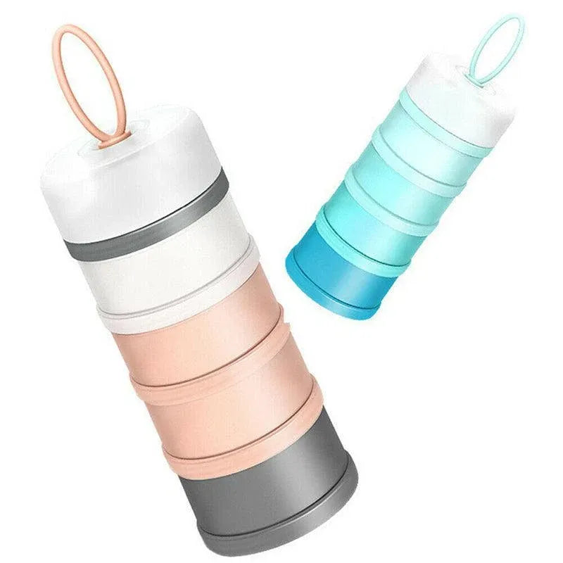 4-Layer Milk Powder Dispenser Bottle Container Food Storage Box Portable Stackable - Blue — product image 3