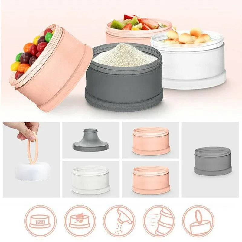 4-Layer Milk Powder Dispenser Bottle Container Food Storage Box Portable Stackable - Blue — product image 8