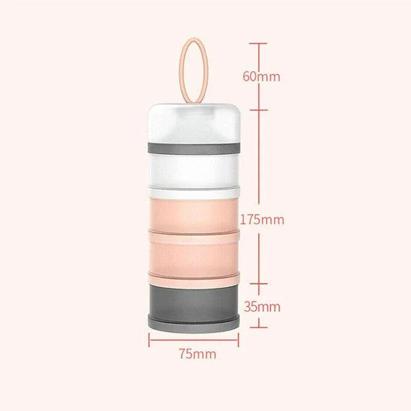 4-Layer Milk Powder Dispenser Bottle Container Food Storage Box Portable Stackable - Blue — product image 13