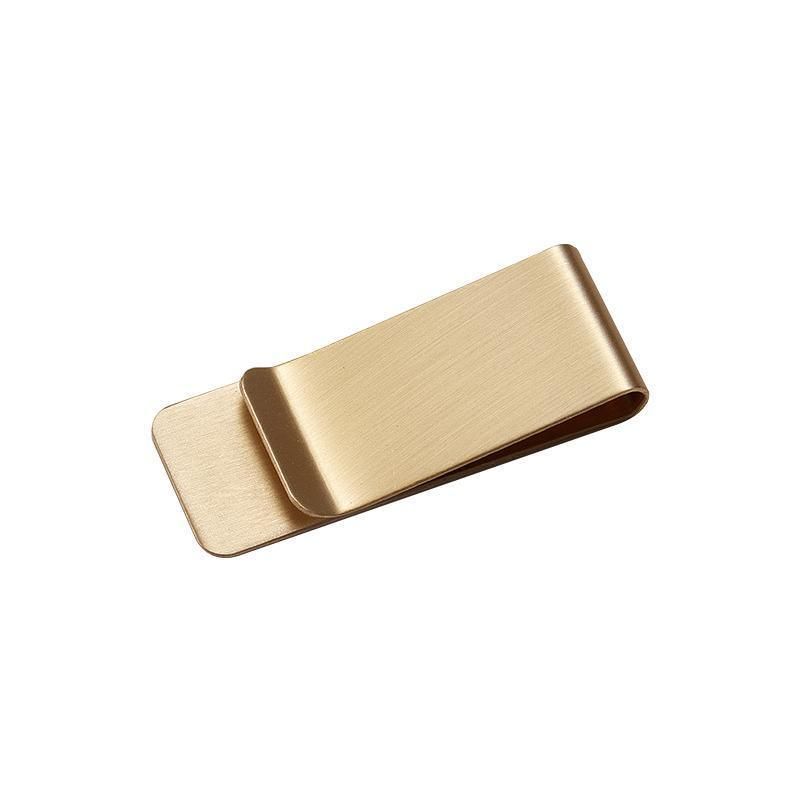 Clip Note Business Card Holder Stainless Steel Mens Wallet Metal - Gold — product image 1