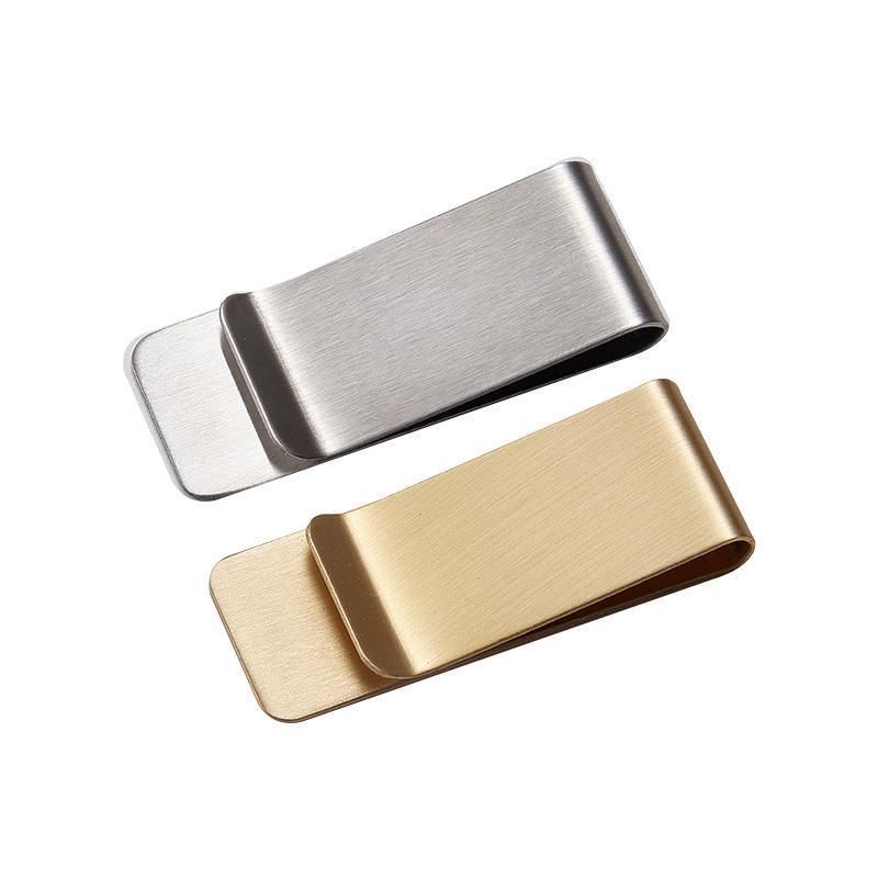 Clip Note Business Card Holder Stainless Steel Mens Wallet Metal - Gold — product image 3
