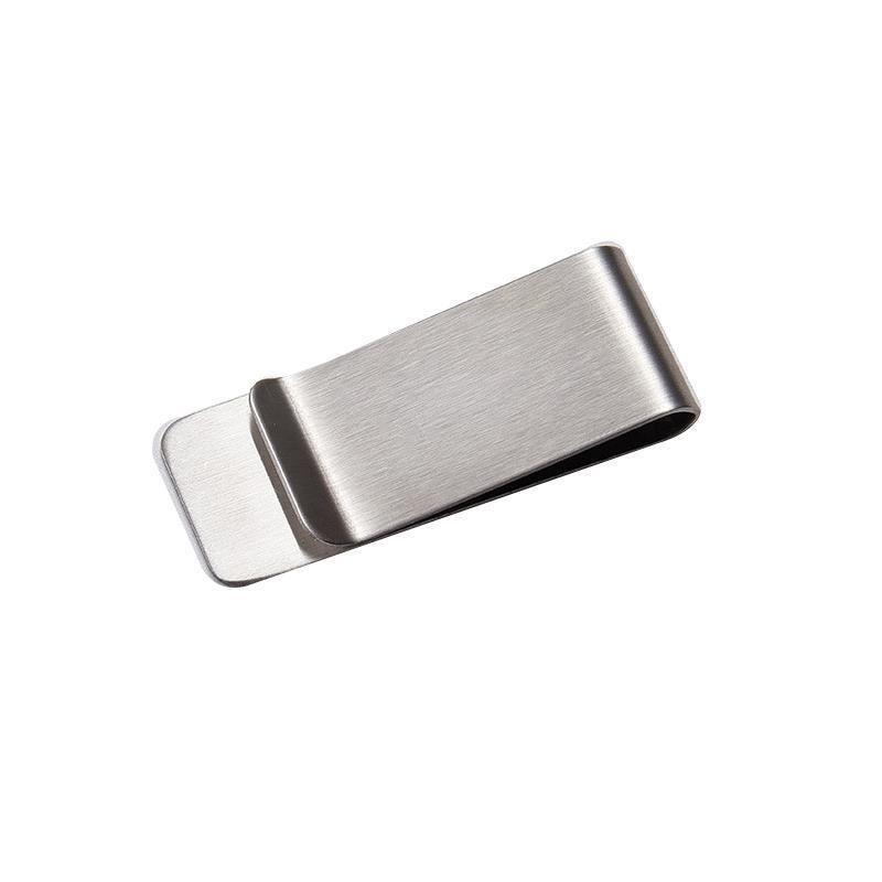 Clip Note Business Card Holder Stainless Steel Mens Wallet Metal - Silver — product image 1