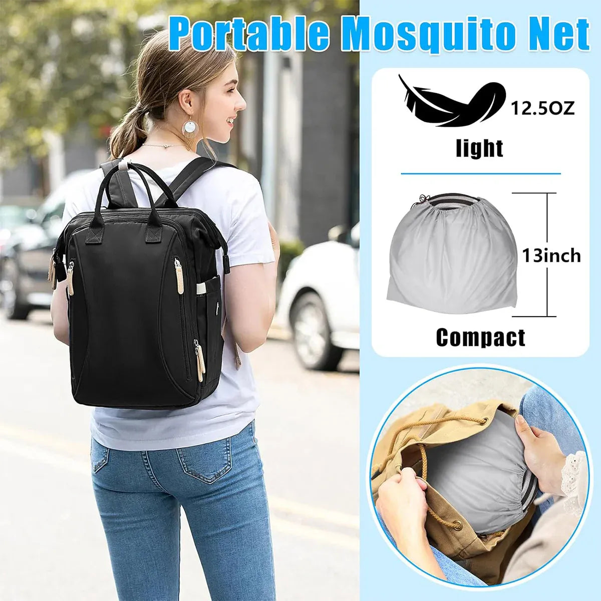 Portable Foldable Mosquito Net Pop-Up Travel Tent for Indoor Outdoor Use