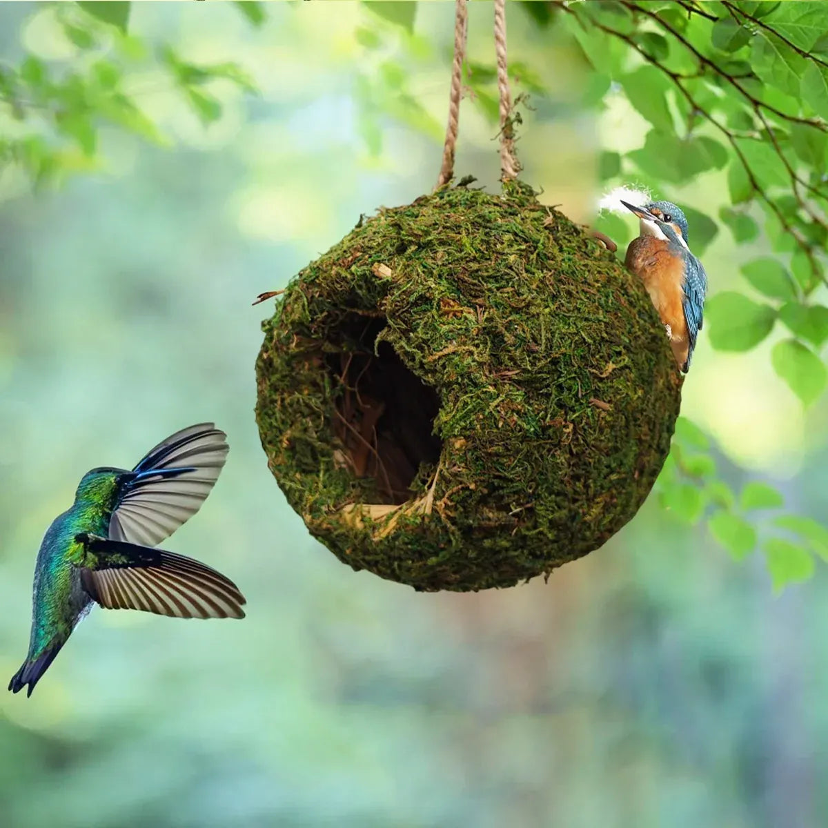 12 cm Hanging Moss-Look Terrarium Hide for Small Reptiles & Amphibians – product image 4 of 13