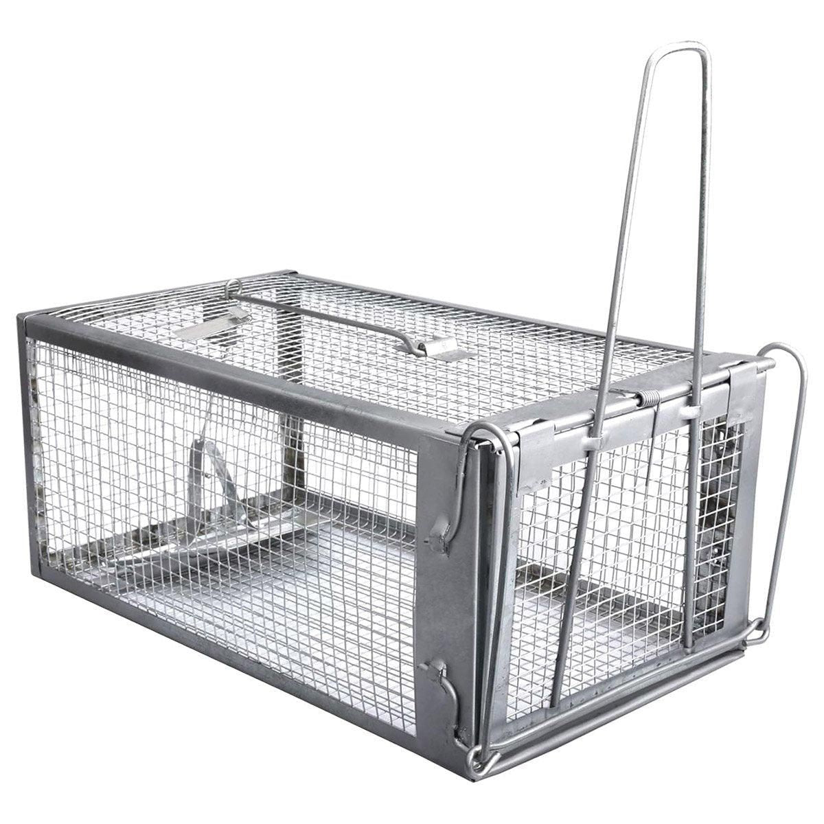 Live-Capture Metal Rodent Trap Cage, Single Door, 27 × 14 × 12 cm