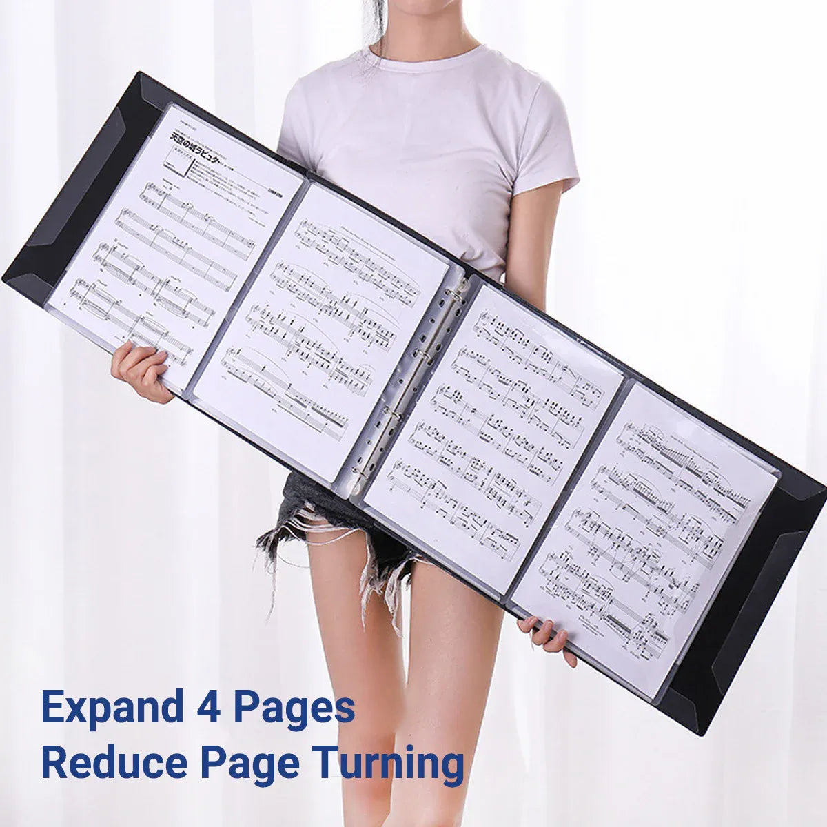 A4 Piano 4 Page Music Sheet Folder Binder Replaceable Inner Core Durable Use — product image 4