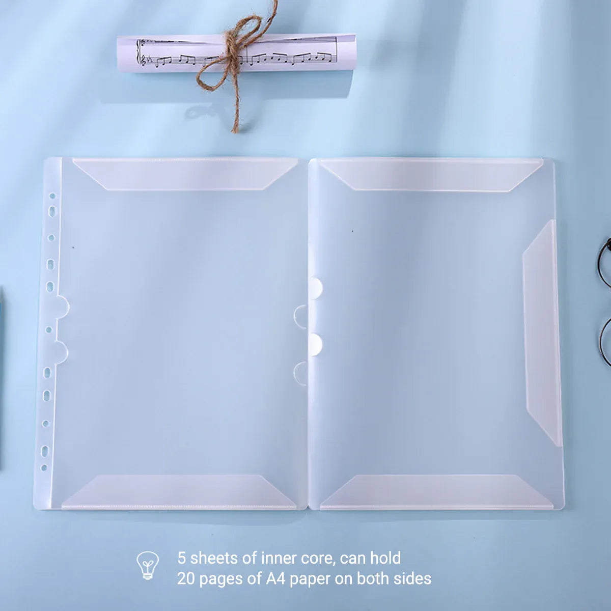 A4 Piano 4 Page Music Sheet Folder Binder Replaceable Inner Core Durable Use — product image 10