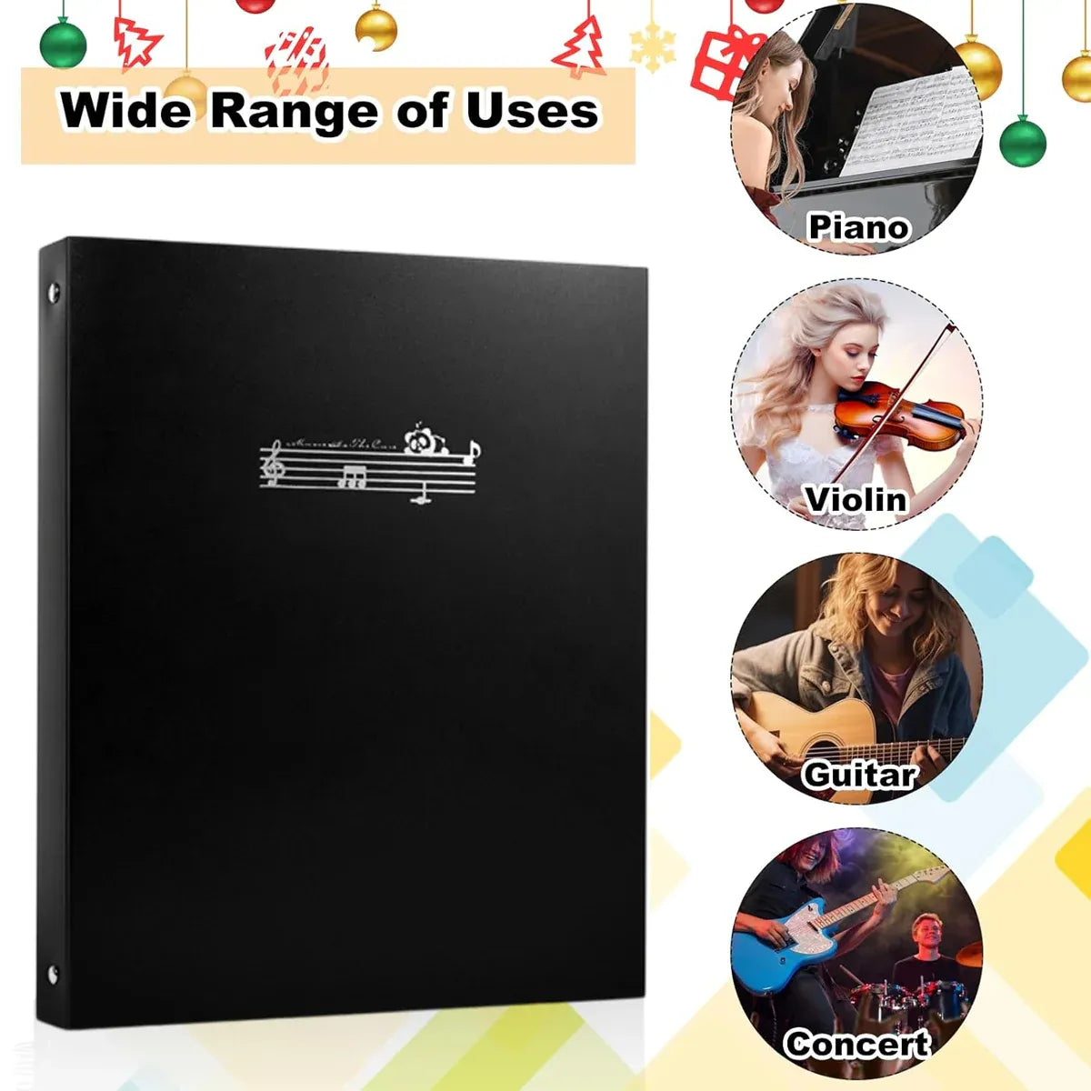 A4 Piano 4 Page Music Sheet Folder Binder Replaceable Inner Core Durable Use — product image 11