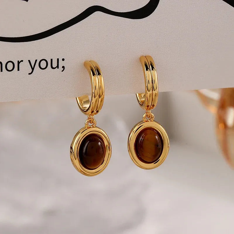 Vintage Brown Tiger-Eye-Style Pendant Necklace – Necklace Only — product image 8 of 12