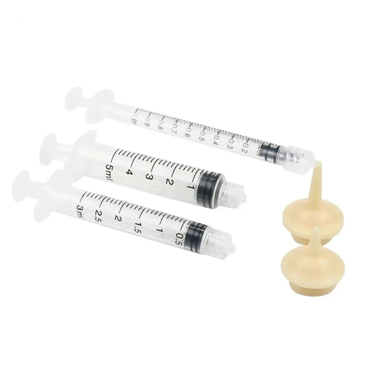 Puppy & Kitten Feeding Syringe & Silicone Nipple Set - Small, 5 Pieces
