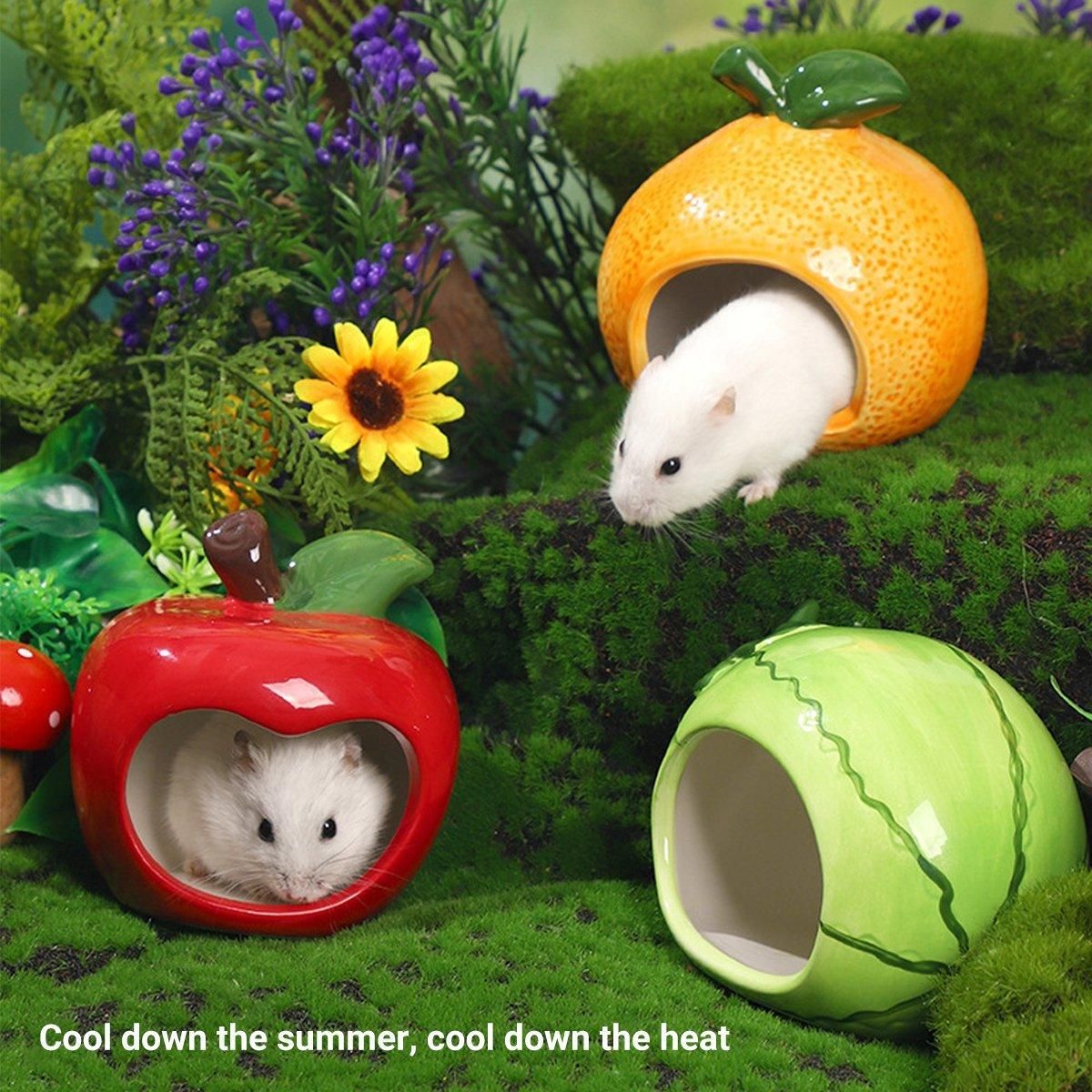 Ceramic Small Animal Hideout House - Cloud, 11 × 6.3 × 7 cm