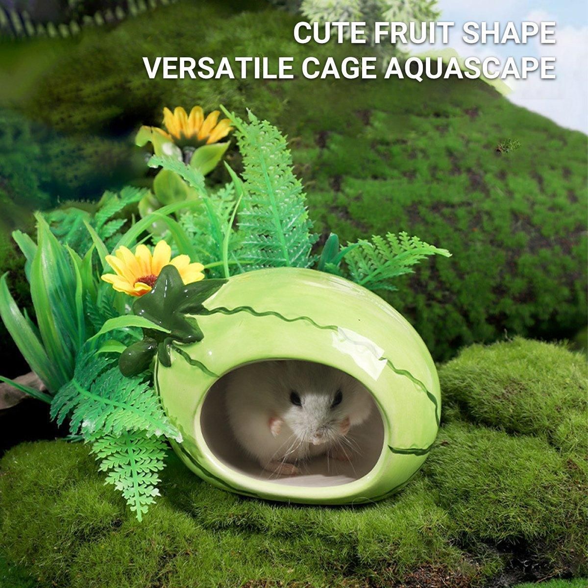 Ceramic Small Animal Hideout House - Cloud, 11 × 6.3 × 7 cm