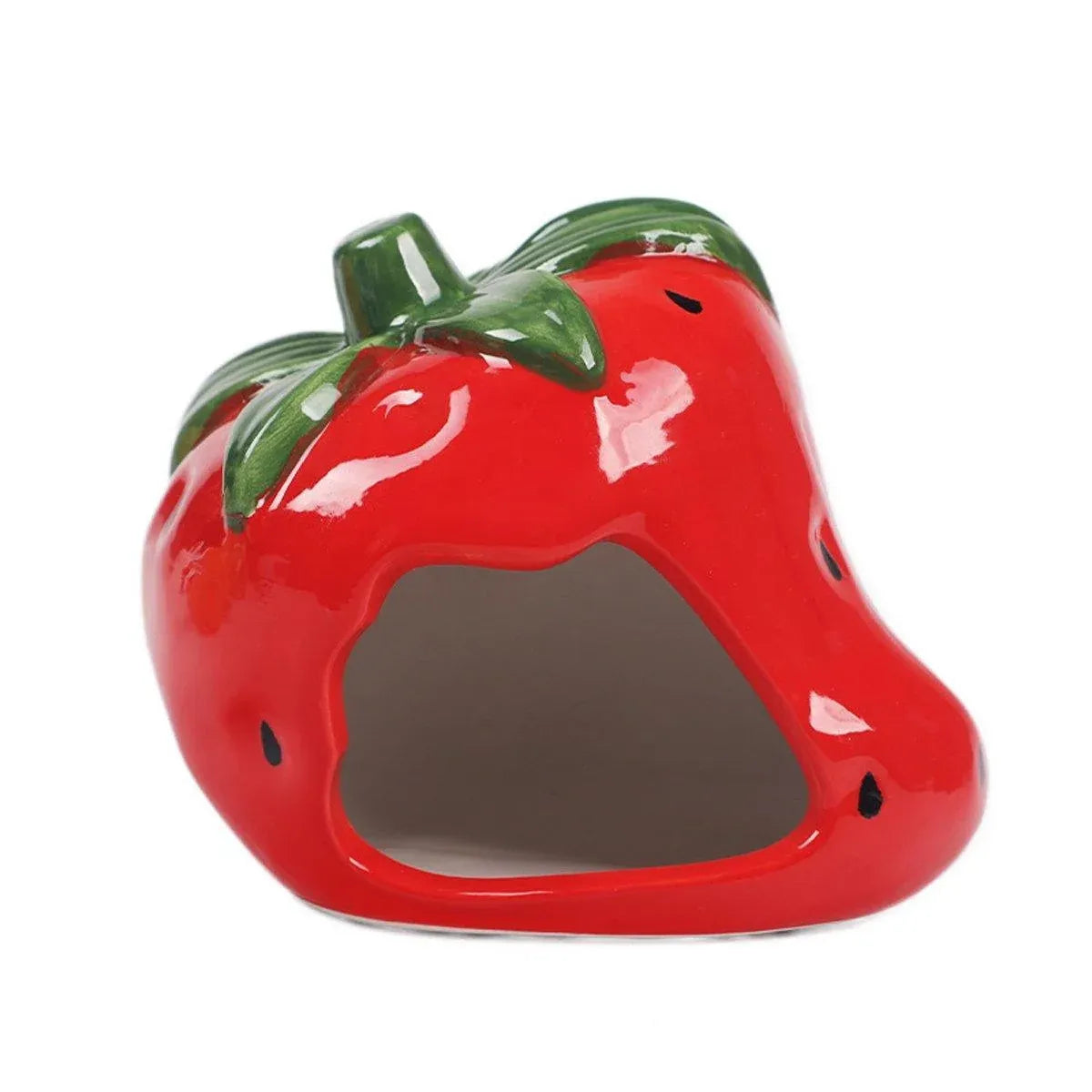 Ceramic Hamster Hideaway House - Strawberry