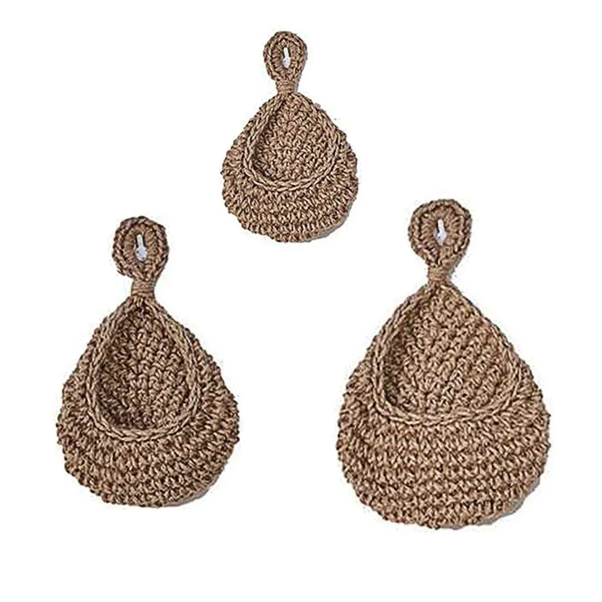 3pcs Boho Hanging Wall Baskets Woven Vegetable Fruit Storage Pouch Kitchen Decor — product image 2