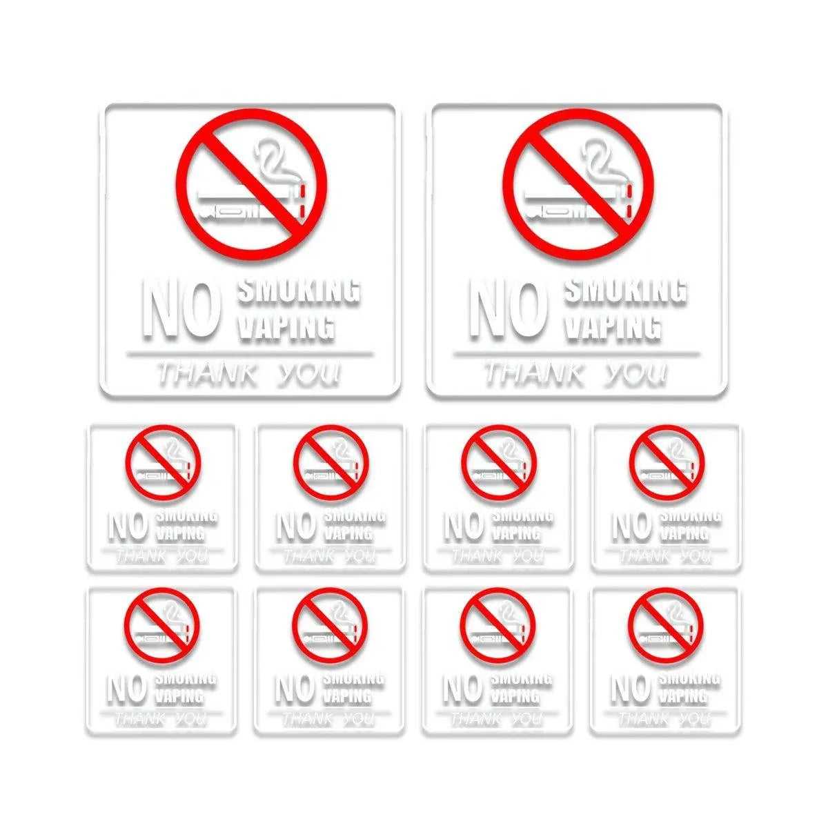 10pcs No Smoking Sign Waterproof Removable Sticker Label Warning Notice Decals — product photo 2