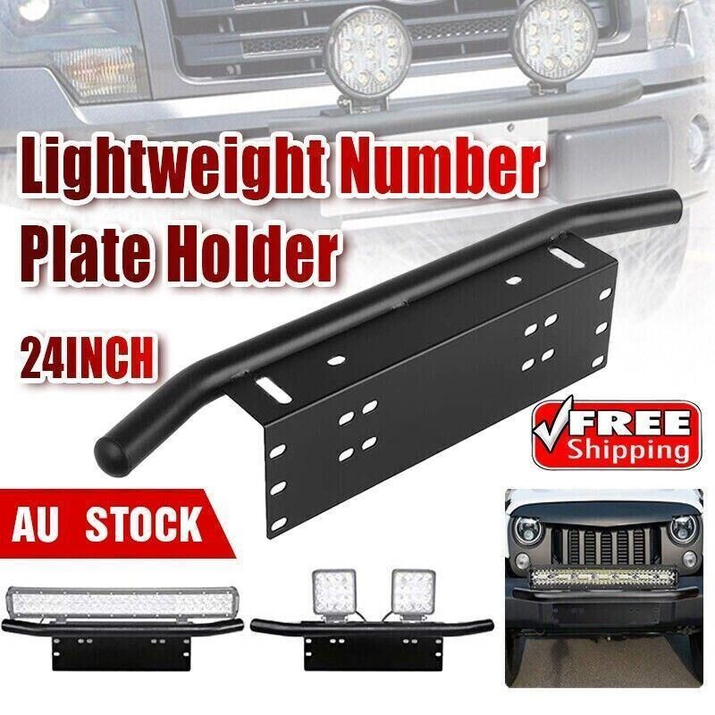 24-inch Number-Plate-Mounted Auxiliary Light Bar Bracket – Black — product image 1 of 12