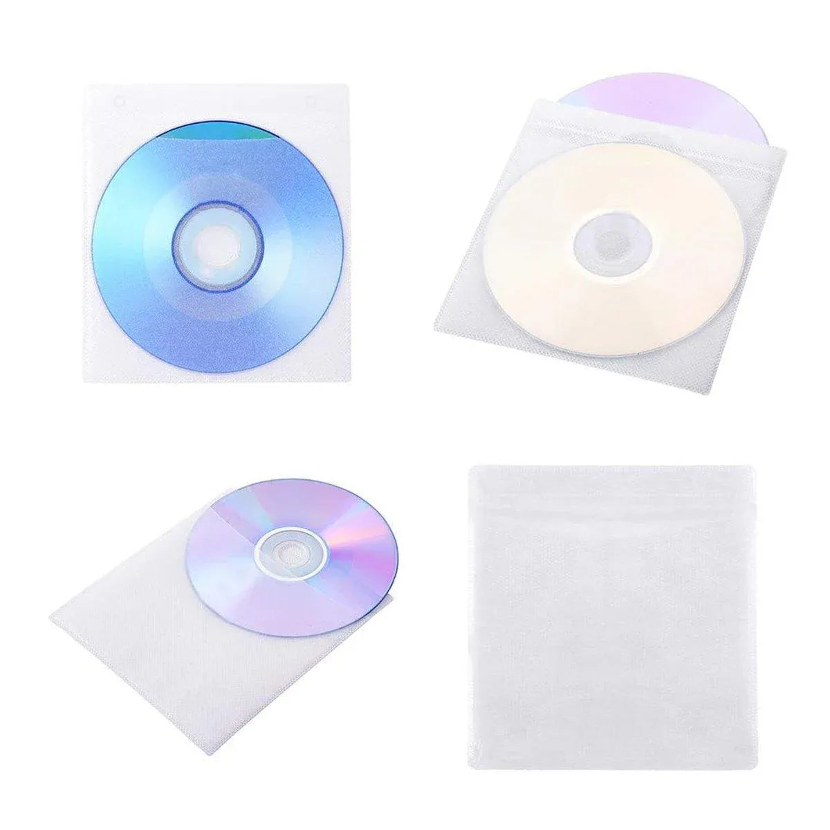 100X Premium Color Mixing CD DVD Double Sided Plastic Sleeves Holds 2 discs Storage Bag — product image 2
