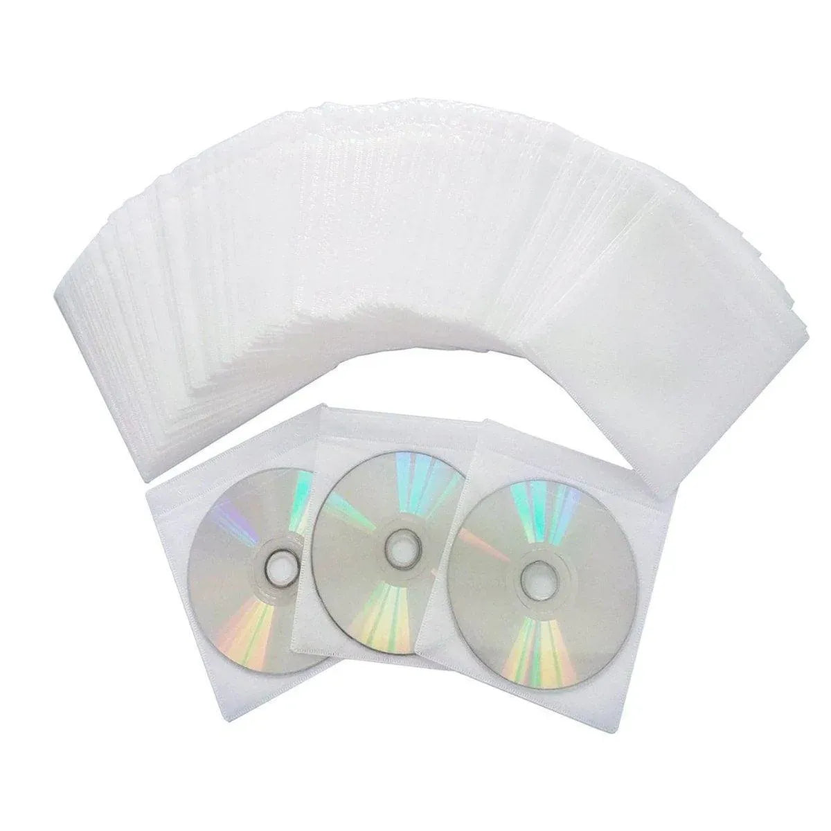 100X Premium Color Mixing CD DVD Double Sided Plastic Sleeves Holds 2 discs Storage Bag — product image 5