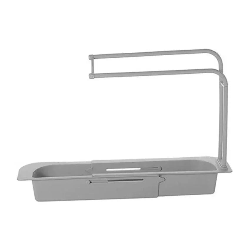 Telescopic Sink Rack Holder Expandable Storage Drain Basket Home Kitchen Kit - Grey — product image 1 of 13