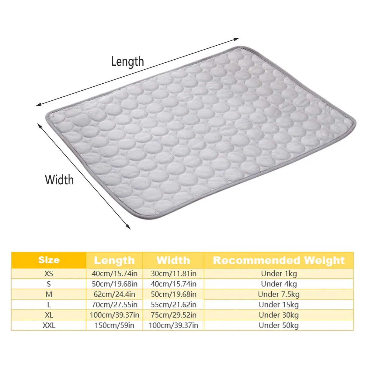Breathable Grey Pet Sleeping & Cooling Mat - Small, 50 × 40 cm