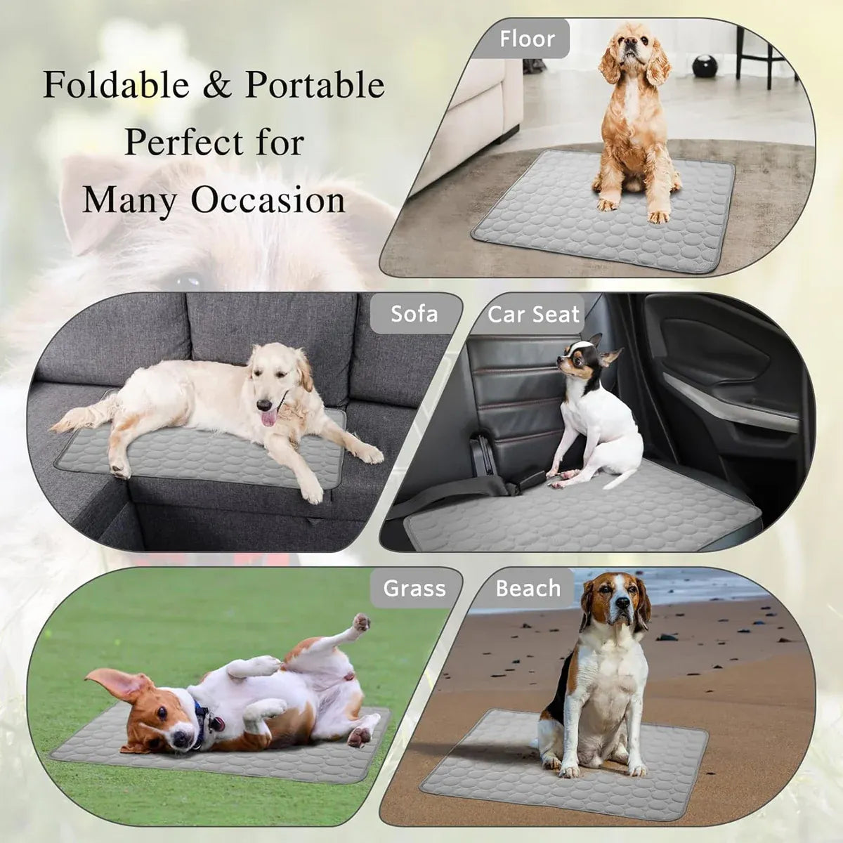 Breathable Grey Pet Sleeping & Cooling Mat - Small, 50 × 40 cm