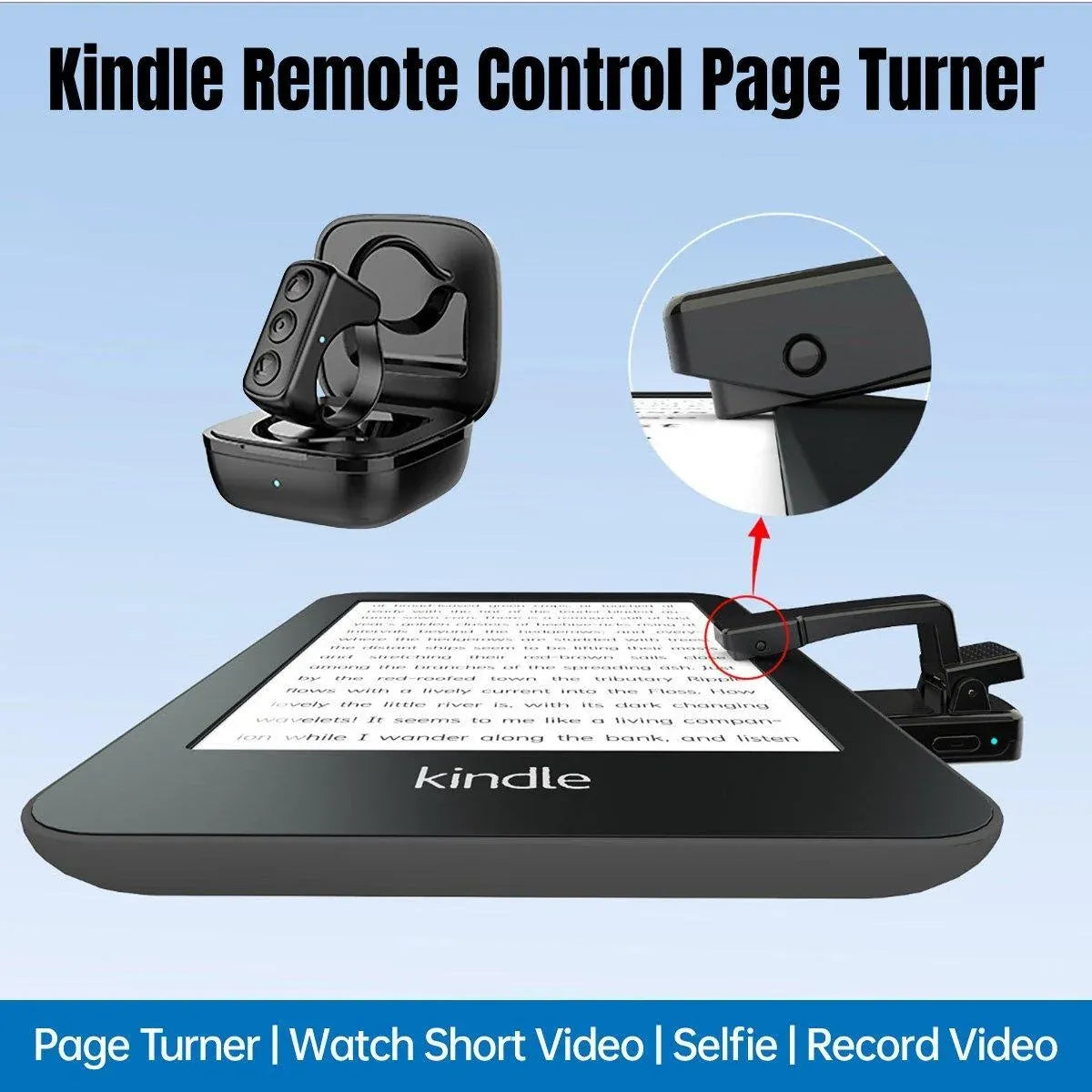 Remote Control Page Turner Ring for Kindle Novel Page Turning Bluetooth E-Reader