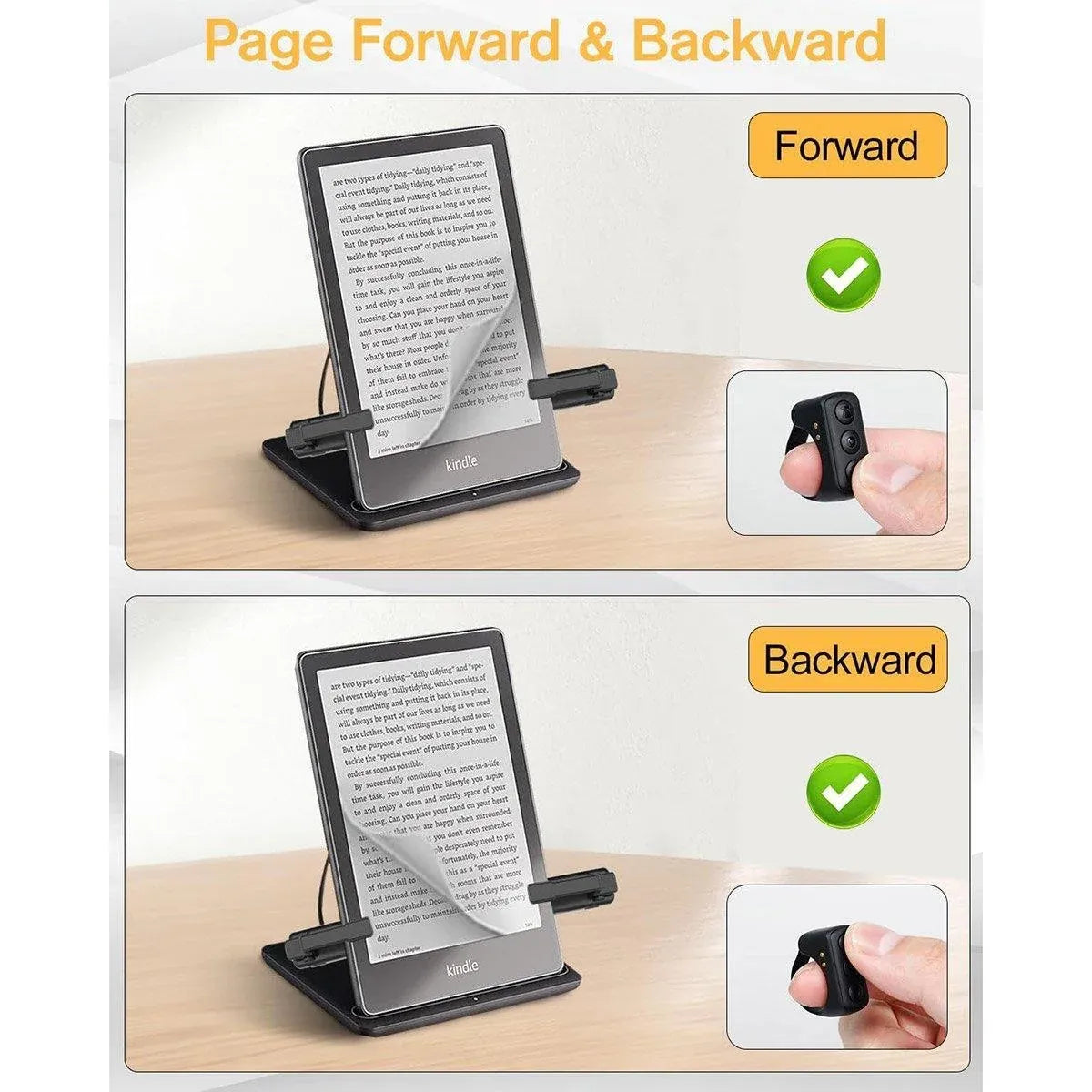 Remote Control Page Turner Ring for Kindle Novel Page Turning Bluetooth E-Reader