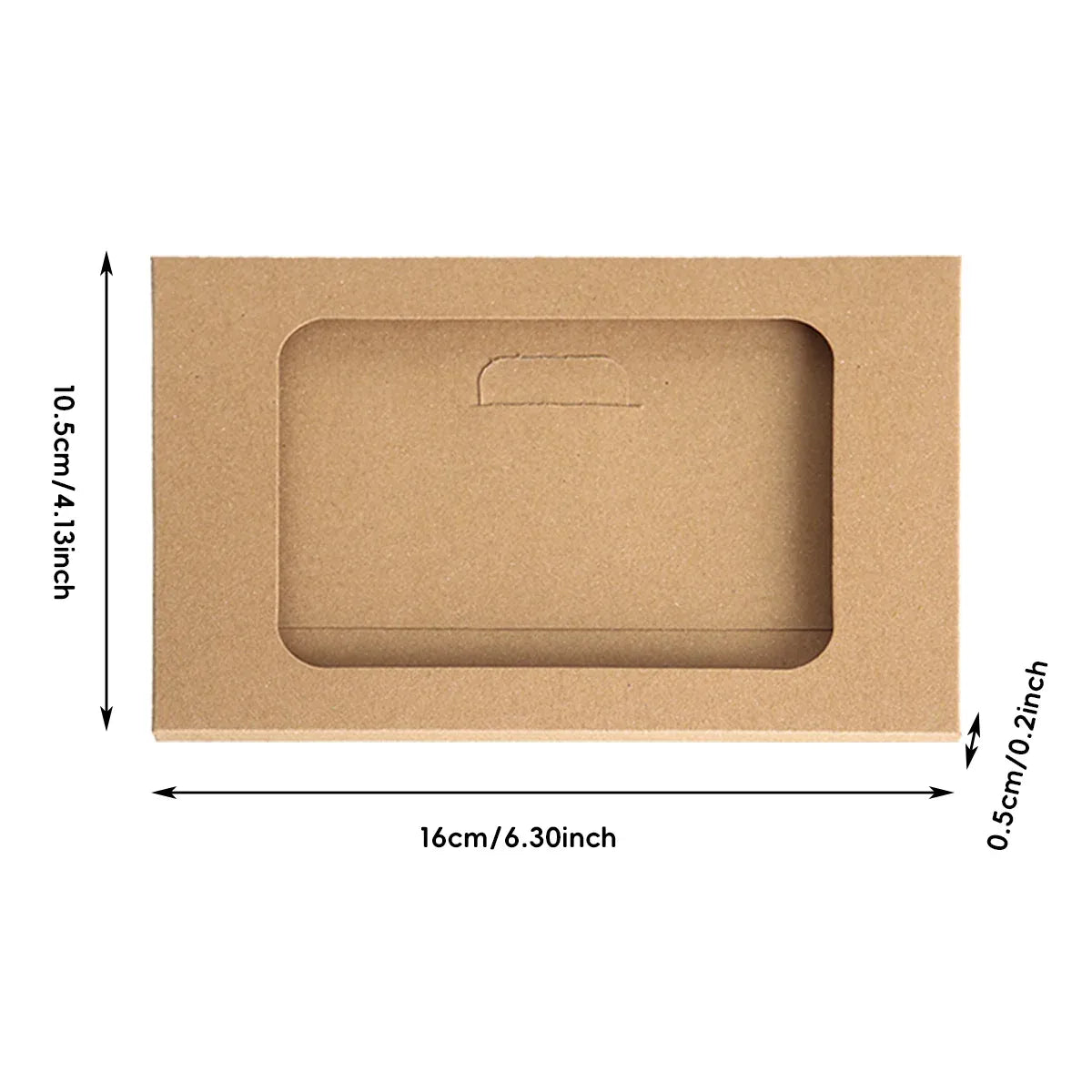 100PCS Windowed Postcard Mailing Box Cardboard Envelope for Packaging Craft Use - Kraft — product photo 4