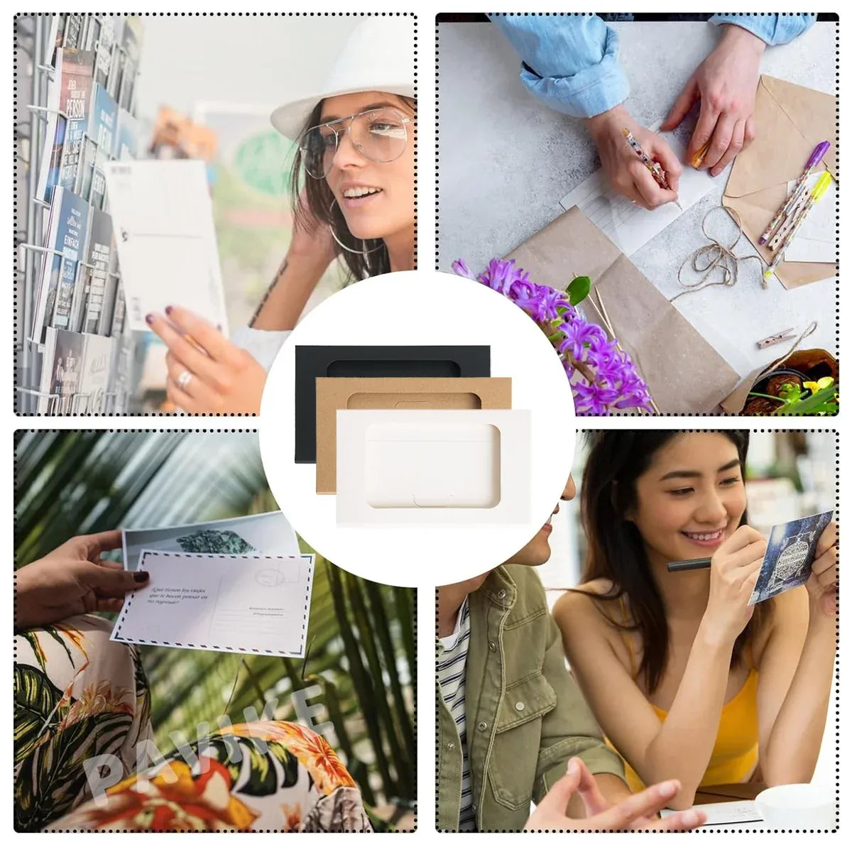 100PCS Windowed Postcard Mailing Box Cardboard Envelope for Packaging Craft Use - Kraft — product photo 5