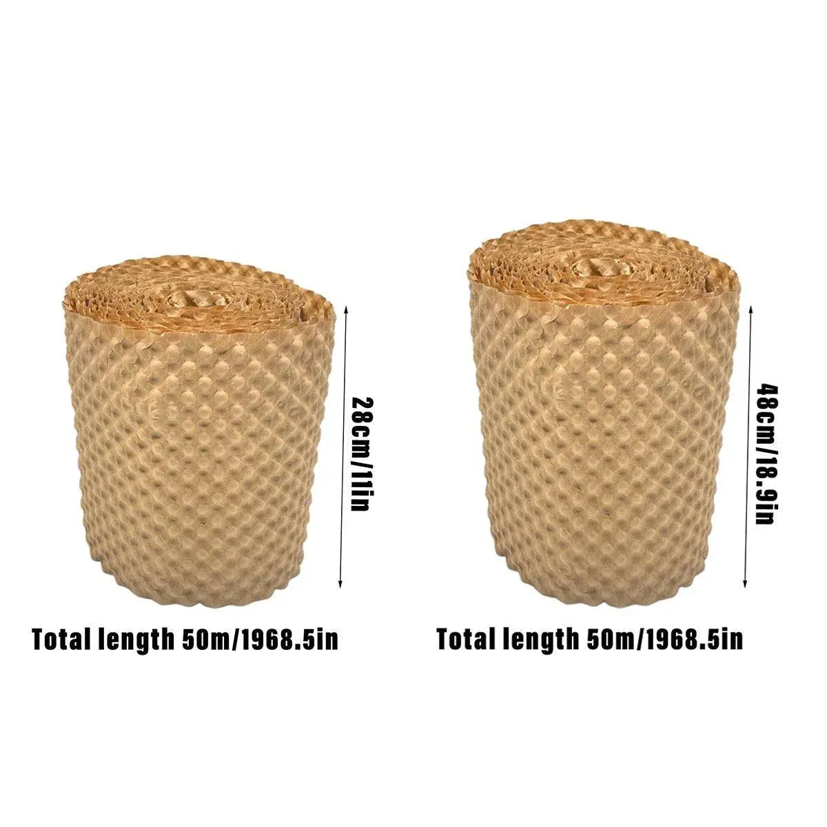 Cowhide Pressure Bubble Paper Roll Shock Absorbing Biodegradable Cushioning Wrap - 28x50m — product photo 4