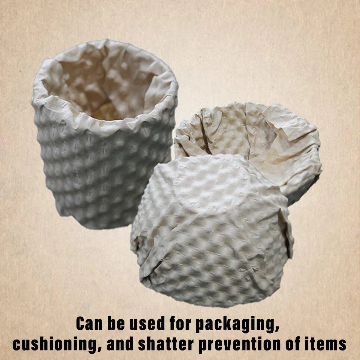 Cowhide Pressure Bubble Paper Roll Shock Absorbing Biodegradable Cushioning Wrap - 28x50m — product photo 10