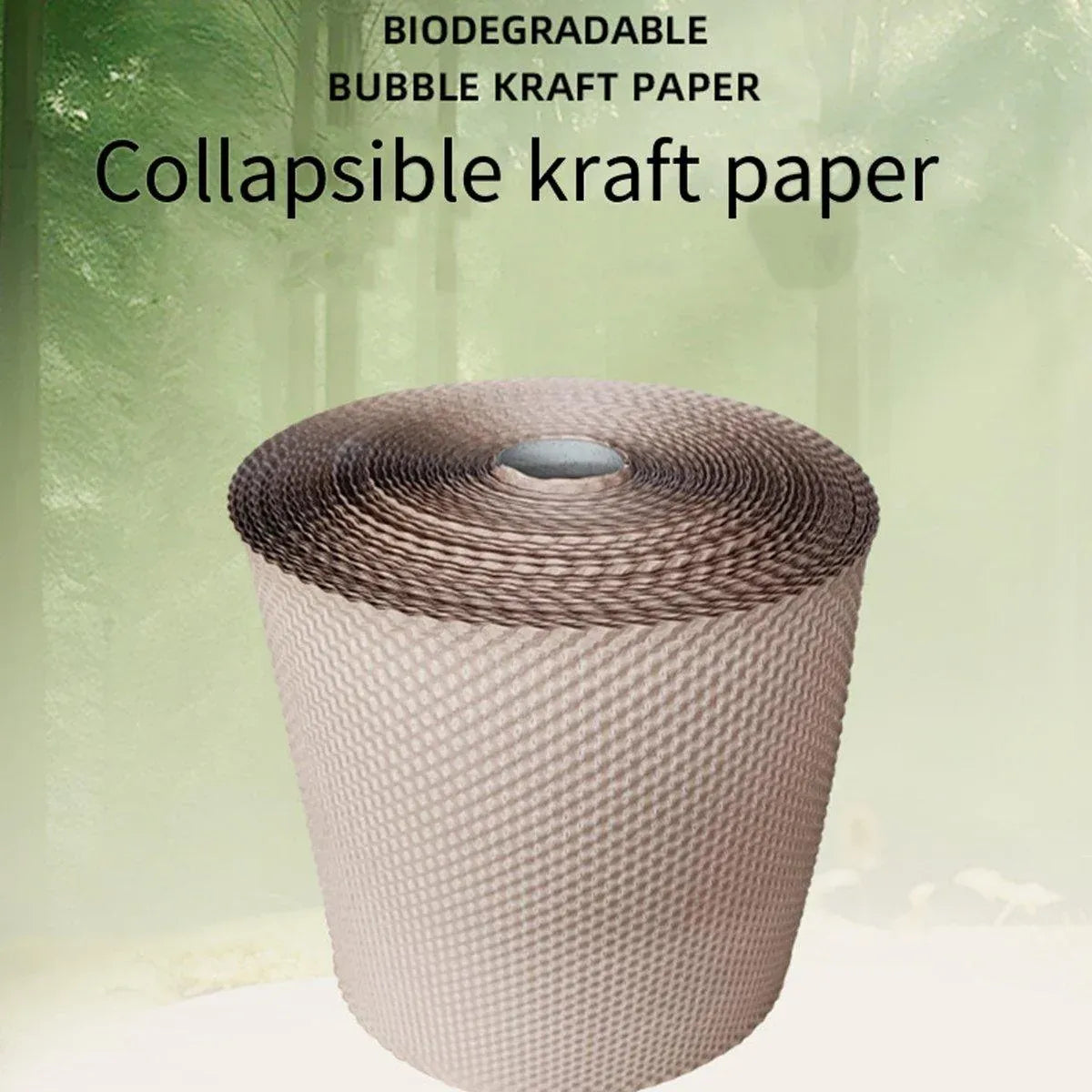 Cowhide Pressure Bubble Paper Roll Shock Absorbing Biodegradable Cushioning Wrap - 28x50m — product photo 12