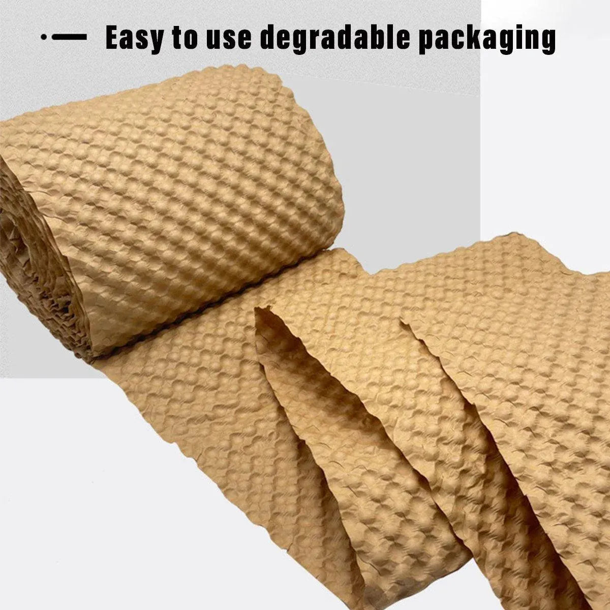 Cowhide Pressure Bubble Paper Roll Shock Absorbing Biodegradable Cushioning Wrap - 28x50m — product photo 15