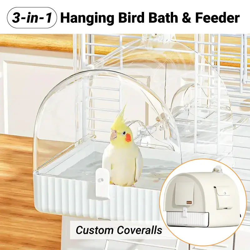 3-in-1 Parrot Cage Bath, Feeder & Nesting Box – product image 2 of 11